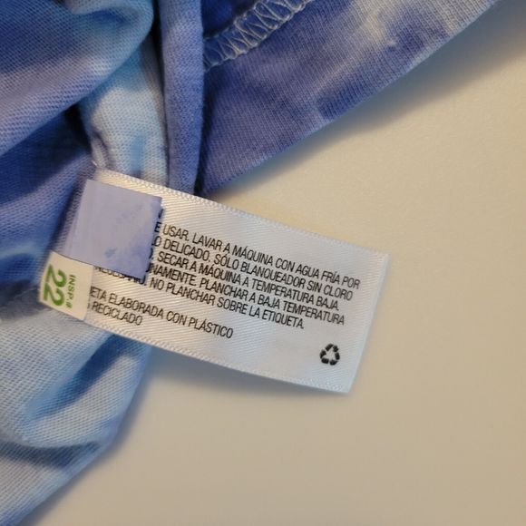 Universal Thread Short Sleeve Pocket T-Shirt Blue Tie Dye S/M  Crew .Neck New - Picture 5 of 7